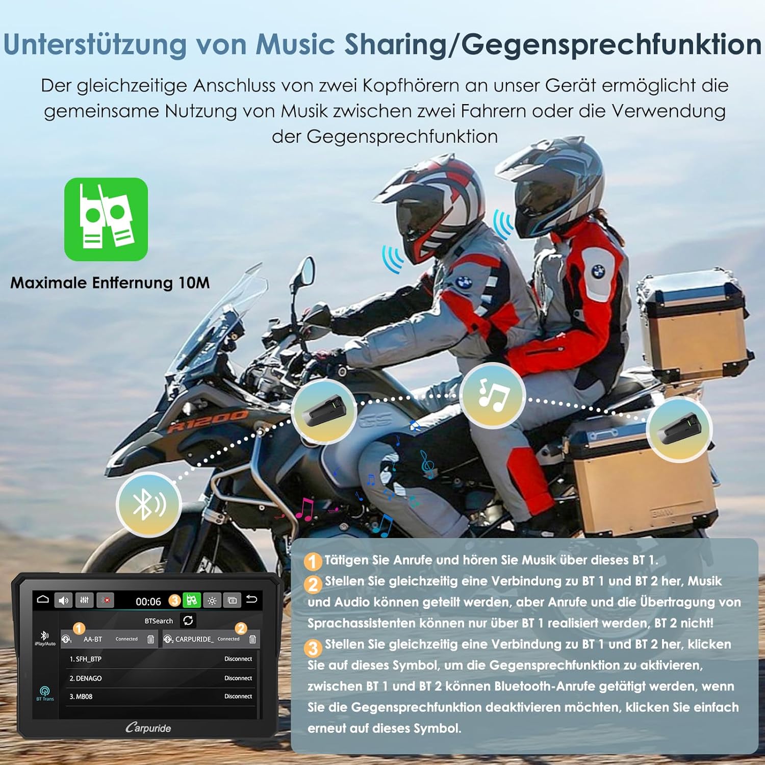 Carpuride W702BS Pro Motorrad Carplay BMW Motorrad – Bild 6