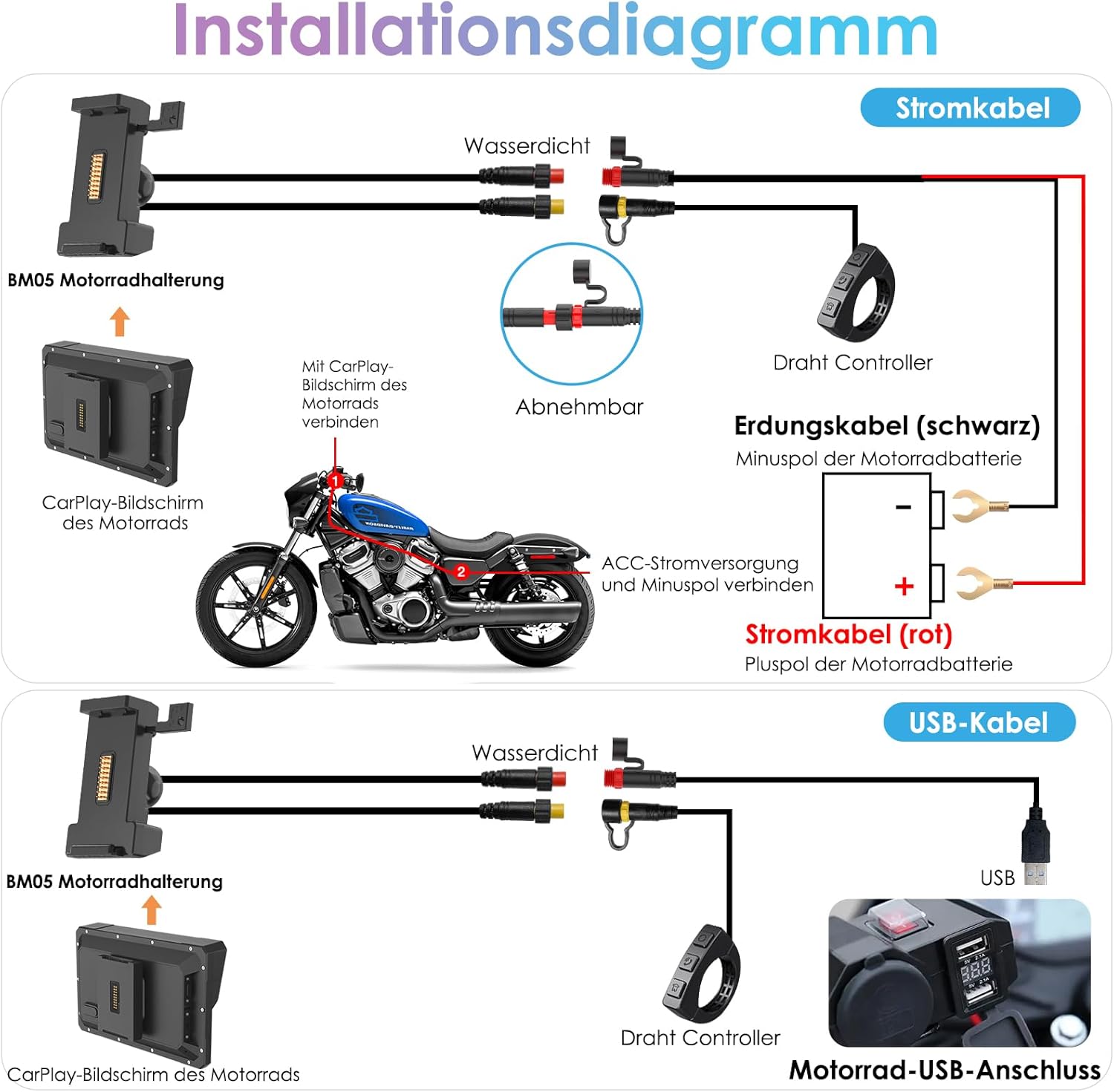 Carpuride W702S Pro Motorrad Carplay – Bild 2