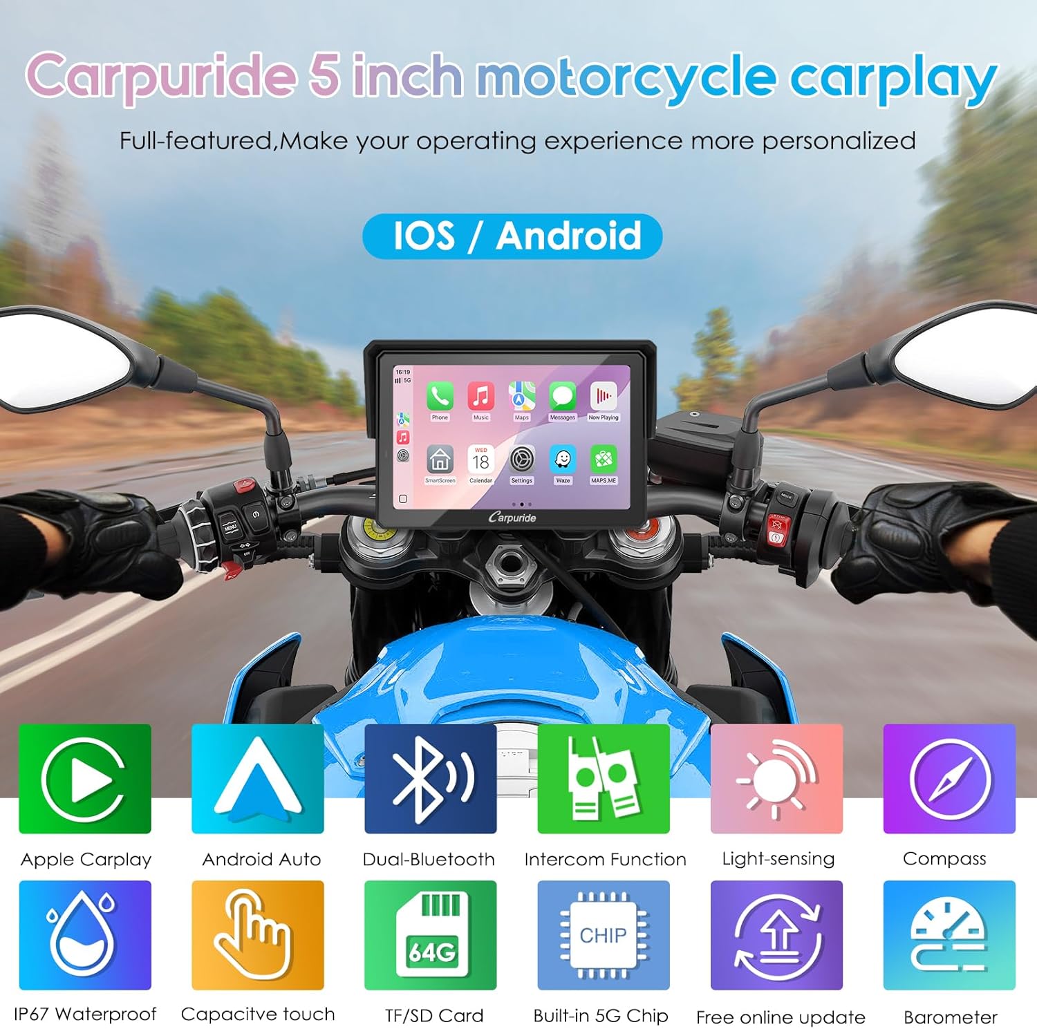 Carpuride W502 Pro Motorrad Carplay – Bild 9