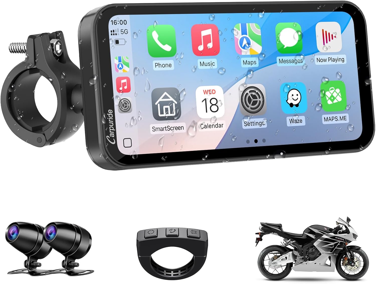 Carpuride W603D Motorrad Carplay