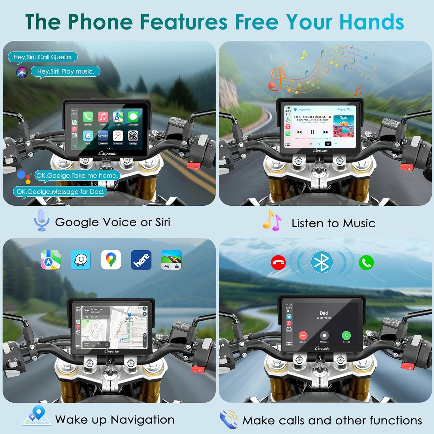 Carpuride W502S PRO Motorrad Carplay – Bild 5