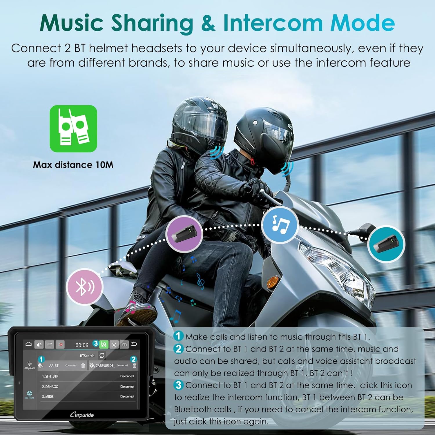 Carpuride W502S PRO Motorrad Carplay – Bild 7