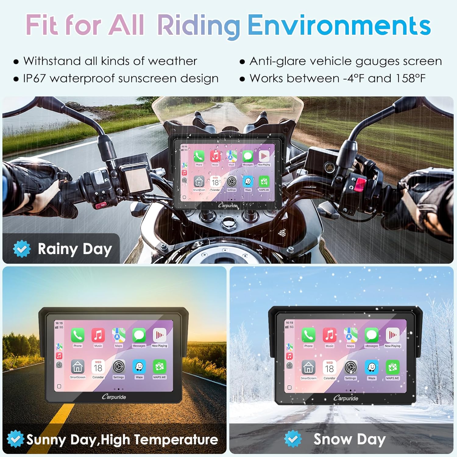 Carpuride W502 Pro Motorrad Carplay – Bild 4