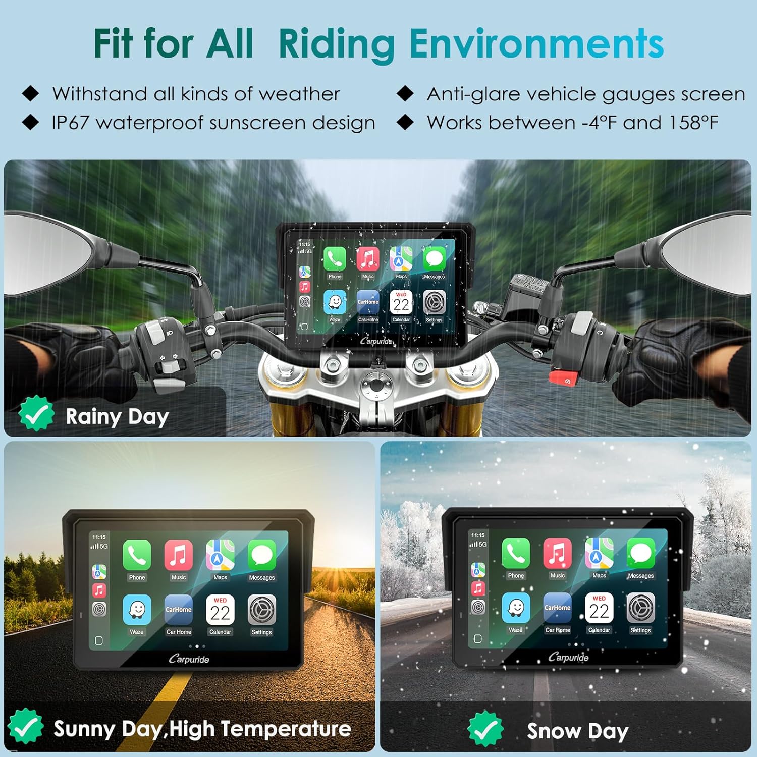 Carpuride W502S PRO Motorrad Carplay – Bild 3
