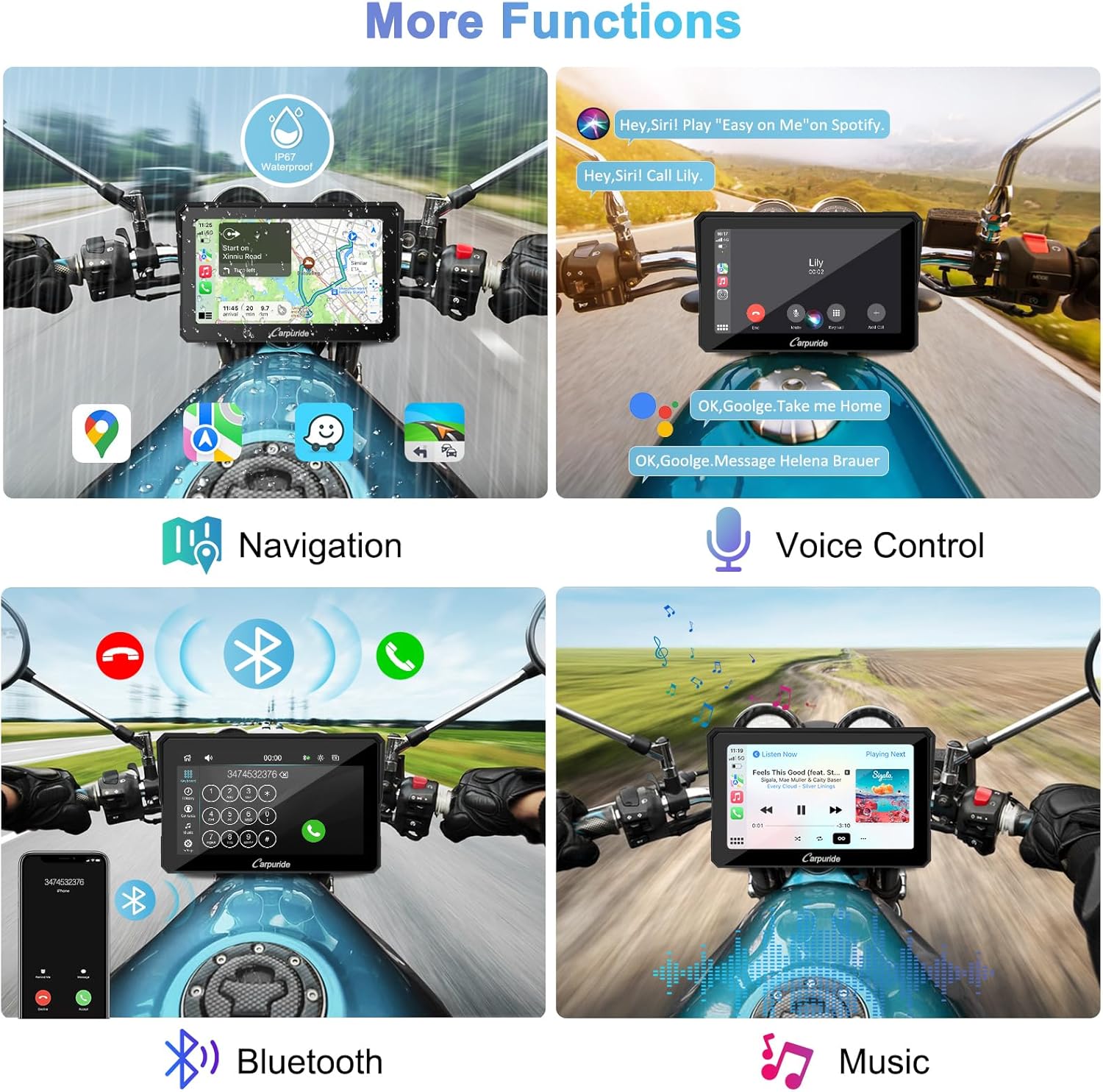 Carpuride W702 Motorrad Carplay – Bild 7