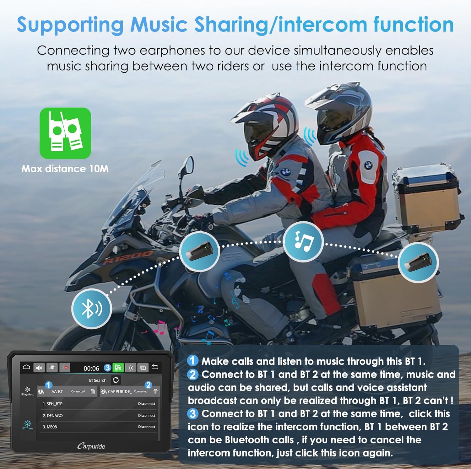 Carpuride W702 Pro: 7 Zoll Motorrad CarPlay & Android Auto – Bild 7