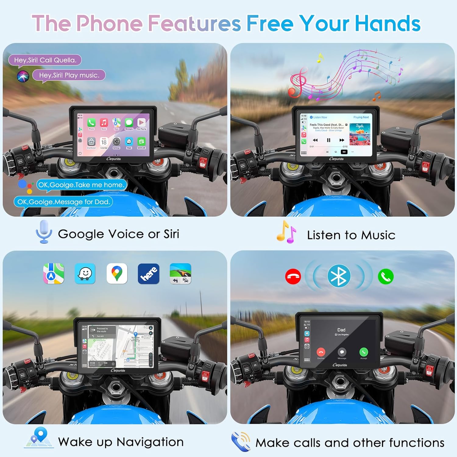 Carpuride W502 Pro Motorrad Carplay – Bild 6