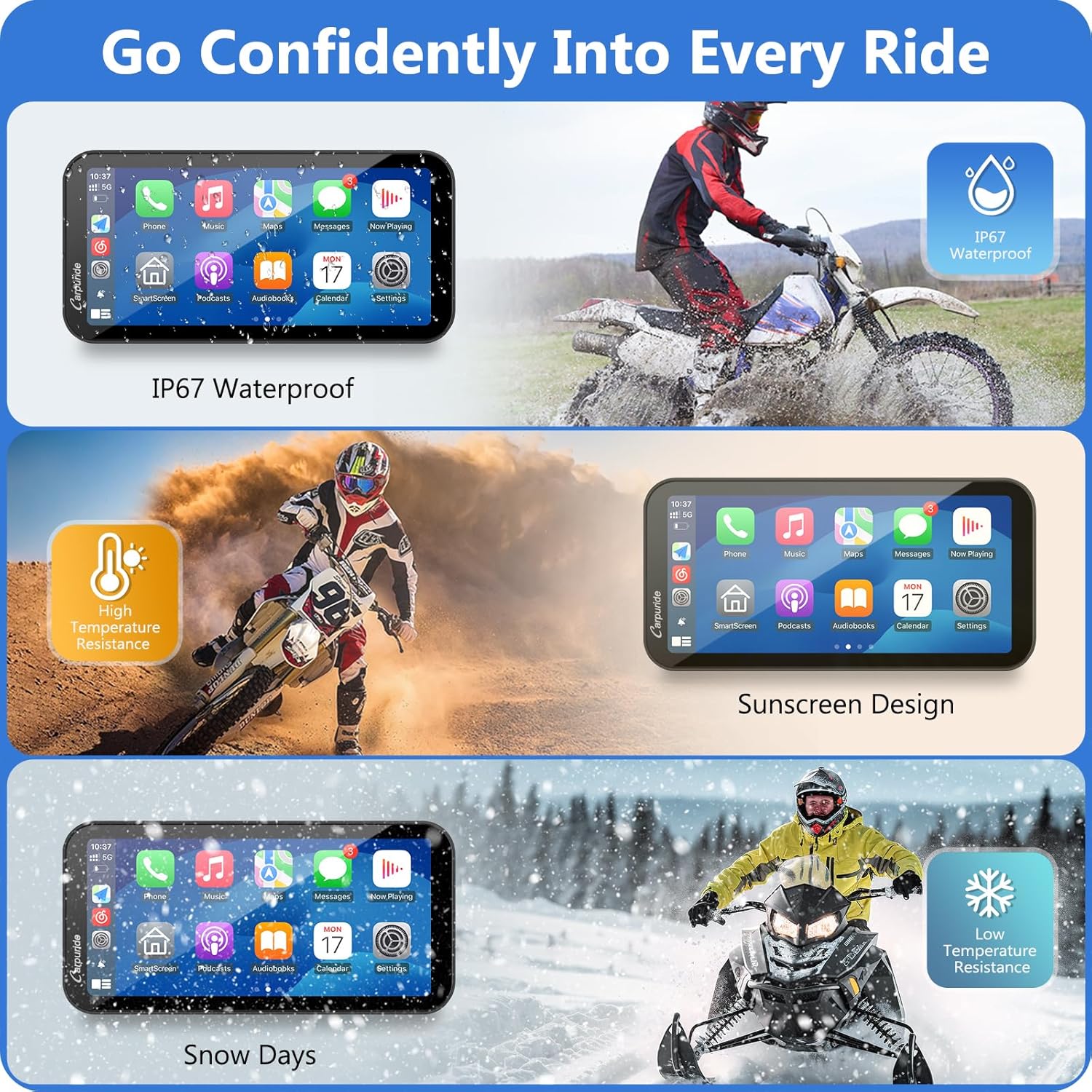 Carpuride W603D Motorrad Carplay – Bild 5