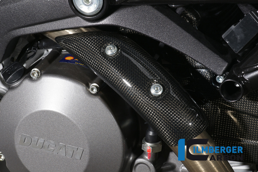 Auspuffhitzeschutz am Krümmer verlängerte Version Carbon DUCATI Monster 1100 (2008-2014) – Bild 3