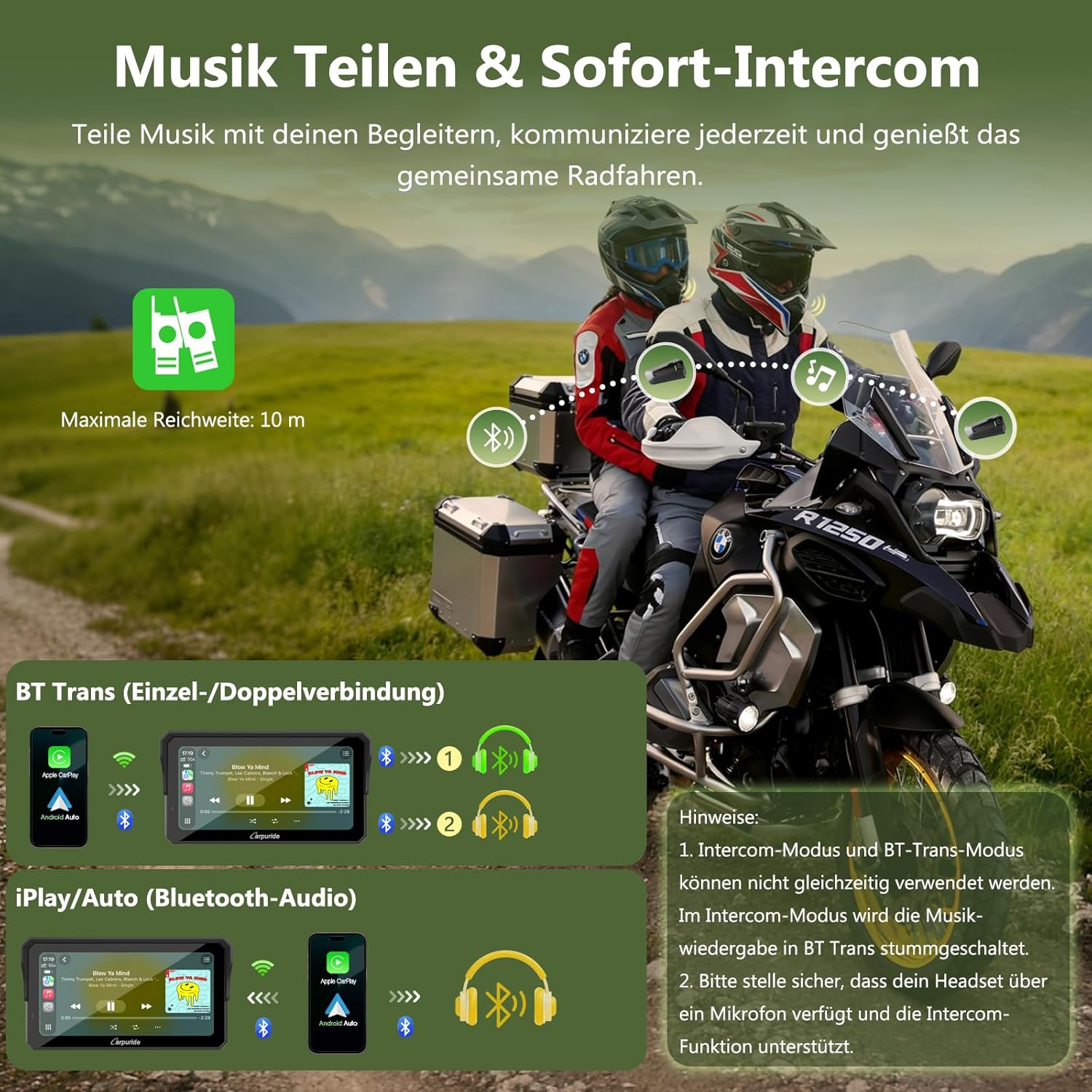 Carpuride W602BS Pro Motorrad Carplay BMW Motorrad – Bild 2